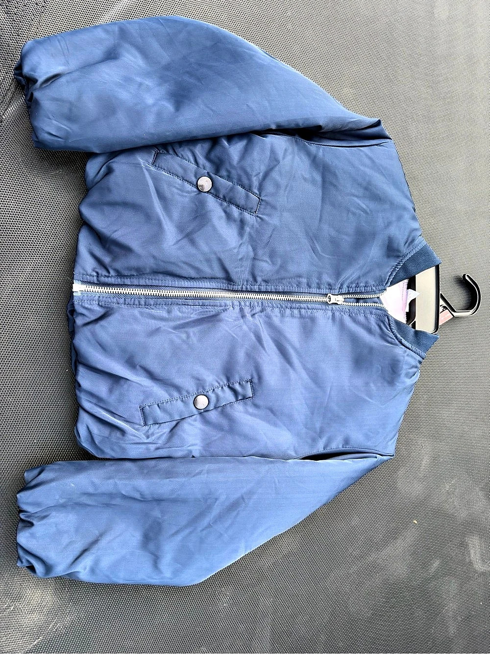 Wonder Nation Twin Bomber Jacket Girls Blue Size Small